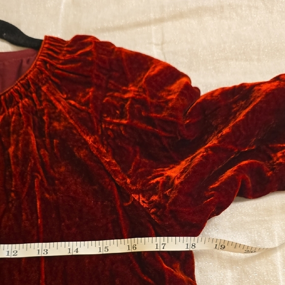 BCBGMaxAzria Red Velvet Pantsuit 2 Pieces Rayon and Silk. - Picture 13 of 16